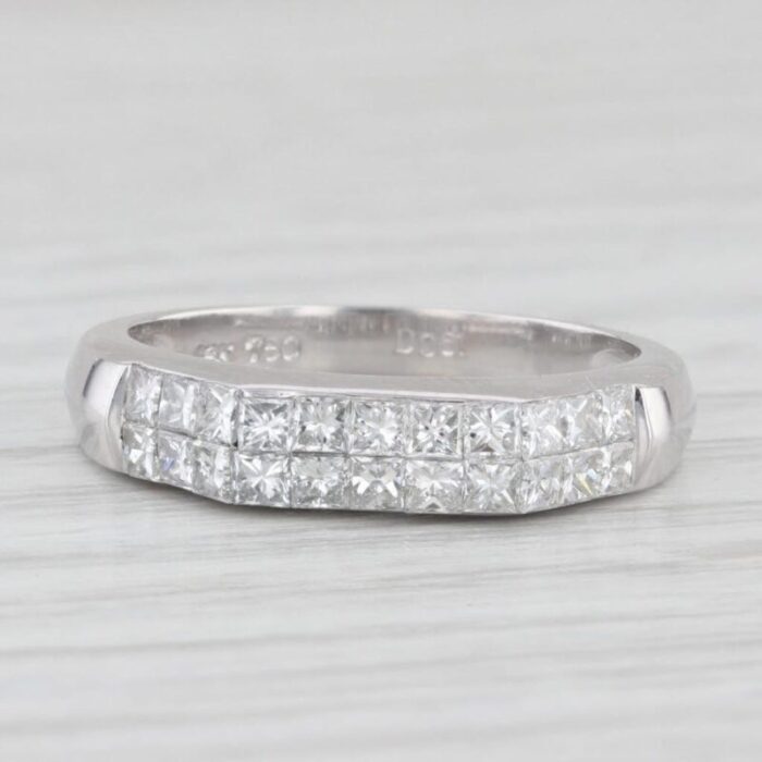 061ctw princess diamond ring 18k white gold size 45 stackable wedding band 0820