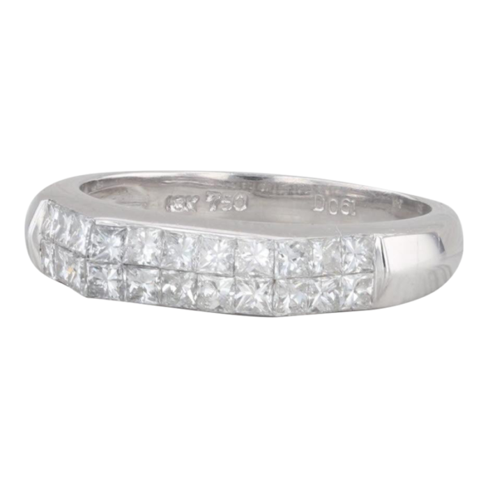 061ctw princess diamond ring 18k white gold size 45 stackable wedding band 4204