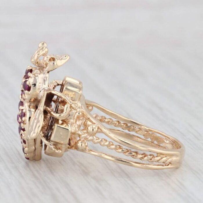 062ctw ruby bumble bee ring 14k yellow gold size 725 cocktail 1193