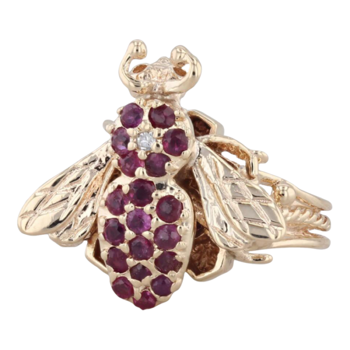 062ctw ruby bumble bee ring 14k yellow gold size 725 cocktail 1881