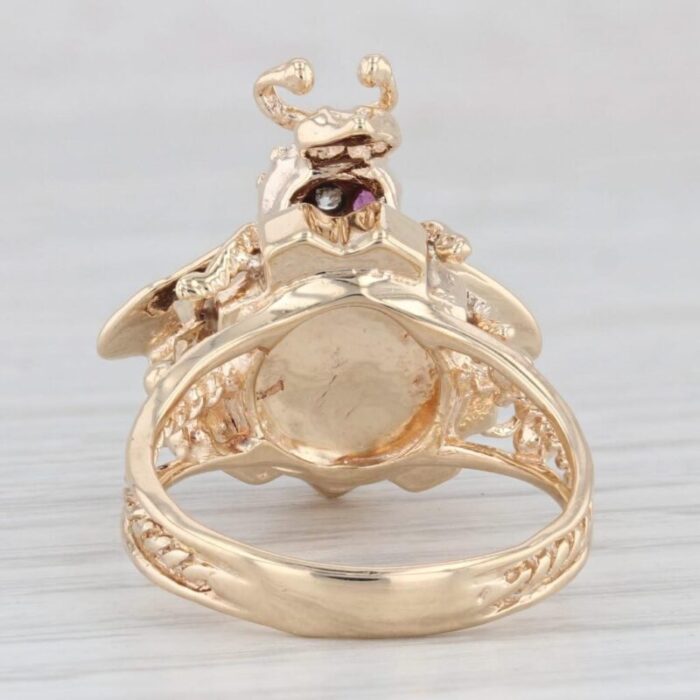 062ctw ruby bumble bee ring 14k yellow gold size 725 cocktail 9990