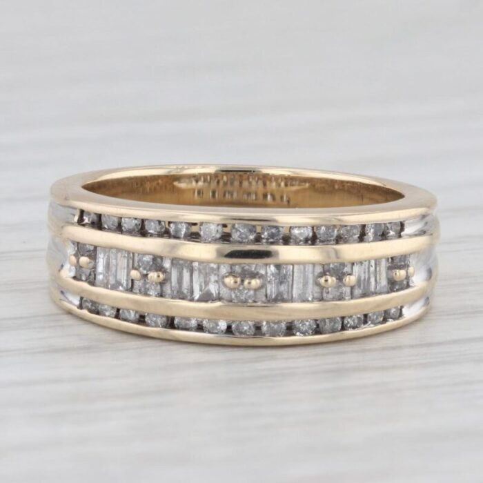 065ctw diamond wedding band 10k yellow gold size 7 anniversary ring 0212