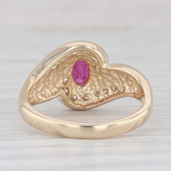 070ctw ruby diamond bypass ring 14k yellow gold size 725 3440