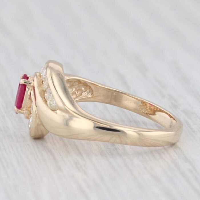 070ctw ruby diamond bypass ring 14k yellow gold size 725 6842