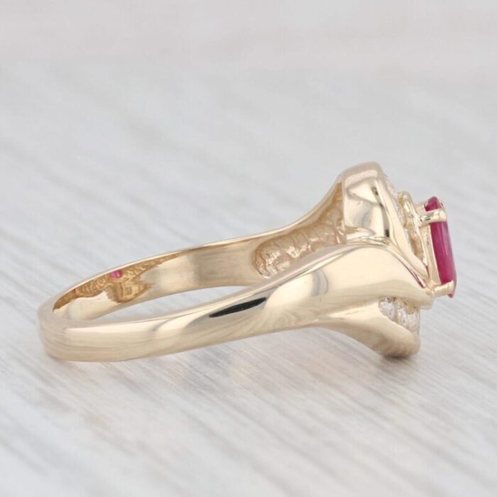 070ctw ruby diamond bypass ring 14k yellow gold size 725 7193