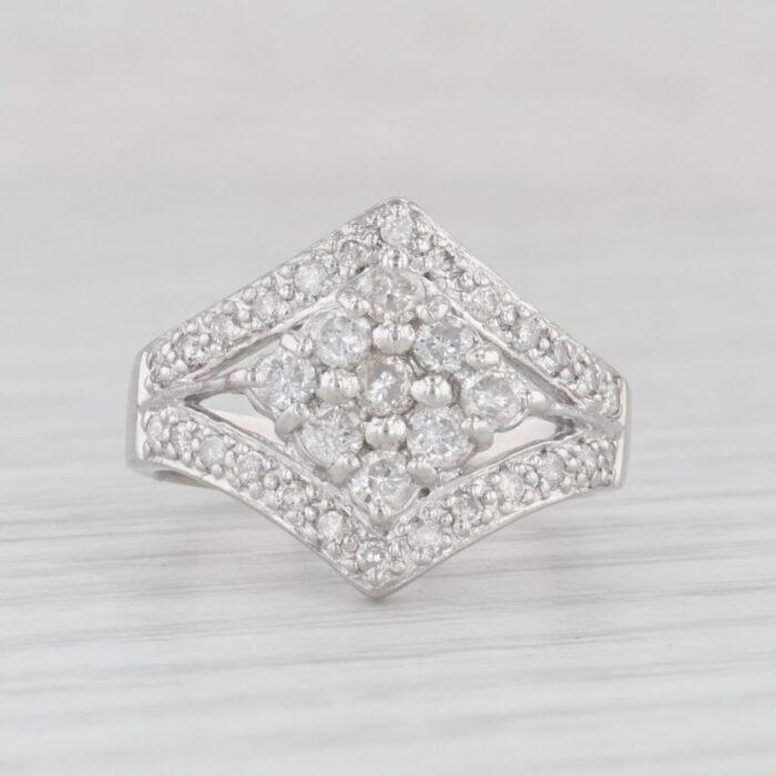 073ctw diamond cluster ring 900 platinum size 675 cocktail 7459