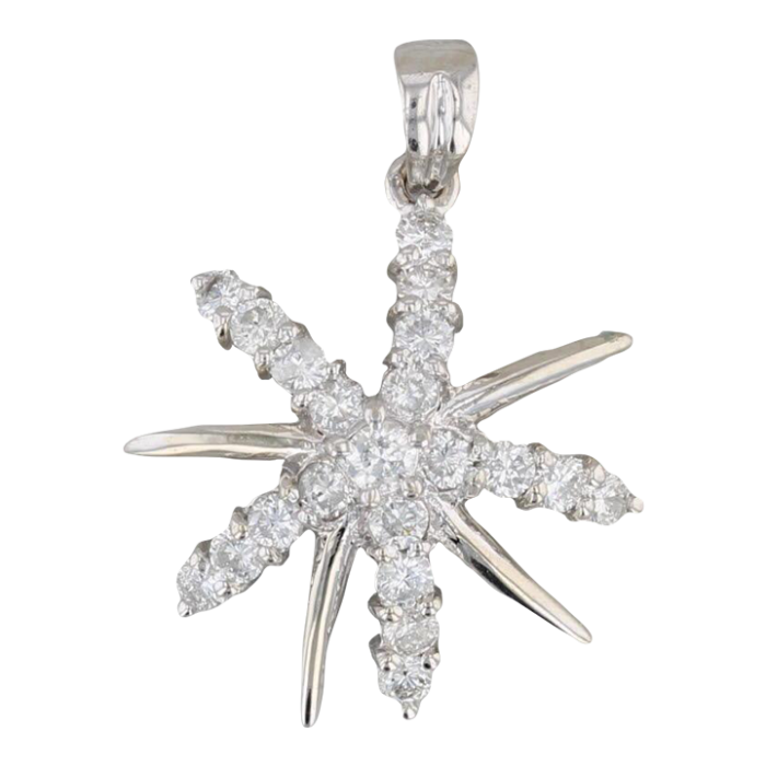 073ctw diamond star pendant 18k white gold 3776