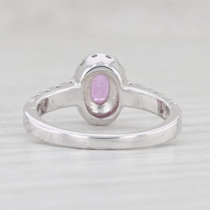 073ctw pink sapphire diamond halo ring 14k white gold size 65 engagement 5756