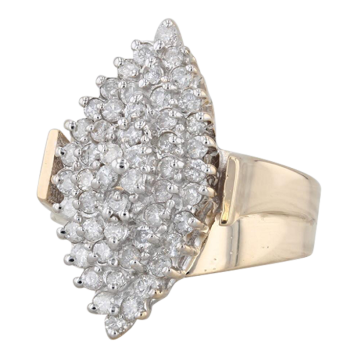 074ctw diamond cluster ring 14k yellow gold size 725 cocktail 5005