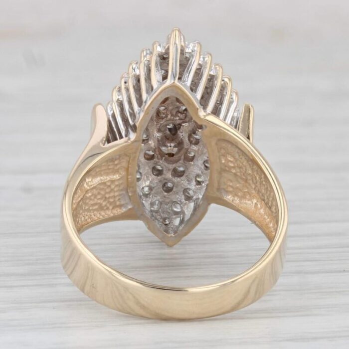 074ctw diamond cluster ring 14k yellow gold size 725 cocktail 5558