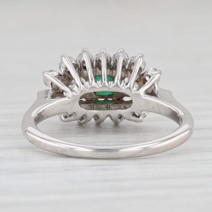 074ctw emerald diamond halo ring 18k white gold size 4 engagement 0173