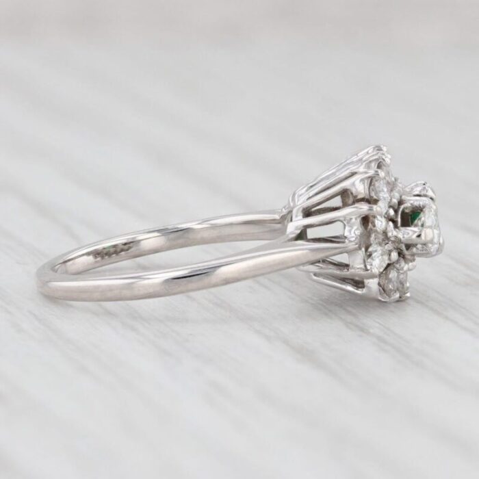 074ctw emerald diamond halo ring 18k white gold size 4 engagement 2923