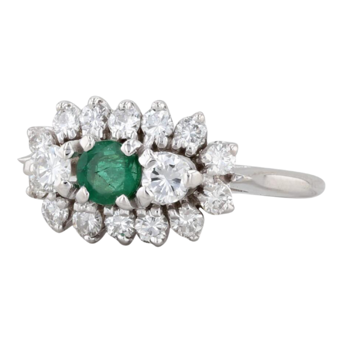 074ctw emerald diamond halo ring 18k white gold size 4 engagement 2928