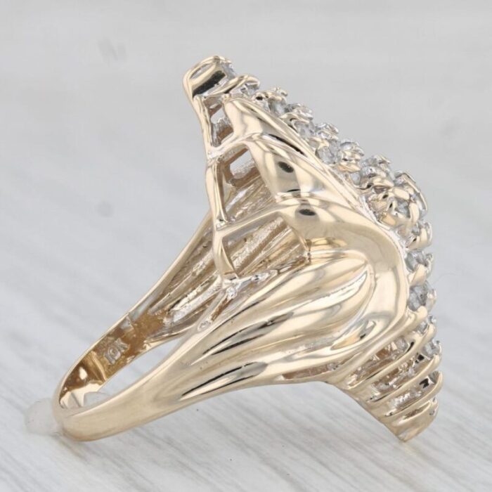 075ctw diamond cluster ring 10k yellow gold size 7 cocktail 0144