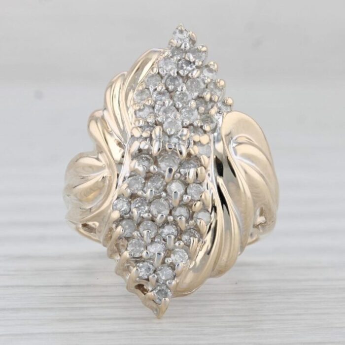 075ctw diamond cluster ring 10k yellow gold size 7 cocktail 2940