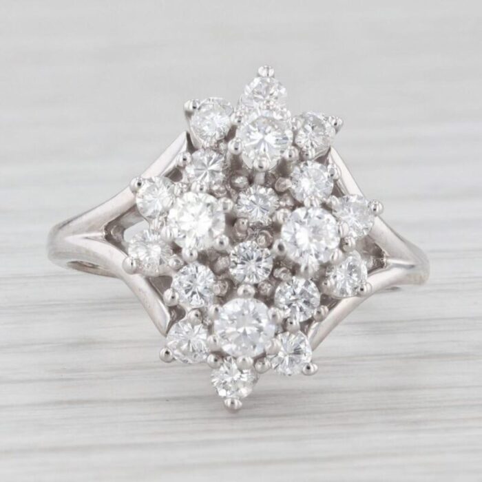 075ctw diamond cluster ring 14k white gold size 55 1348