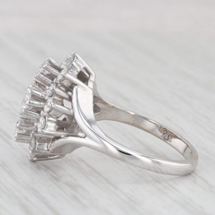 075ctw diamond cluster ring 14k white gold size 55 7746