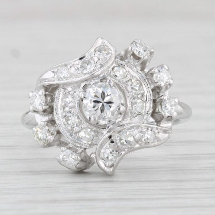 078ctw diamond ring 14k white gold size 625 engagement vintage 2870