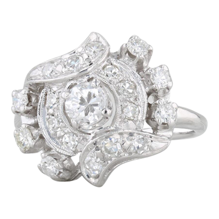 078ctw diamond ring 14k white gold size 625 engagement vintage 5323