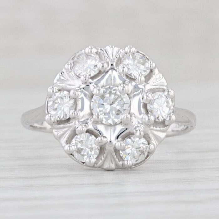 079ctw diamond cluster ring 14k white gold size 675 engagement 8648