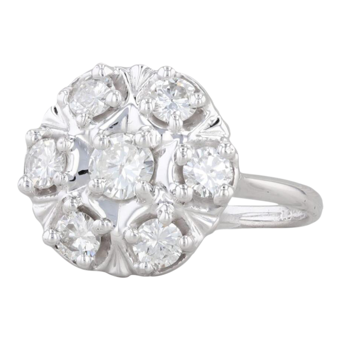 079ctw diamond cluster ring 14k white gold size 675 engagement 9358