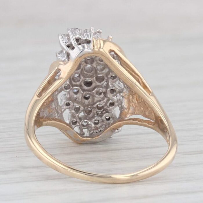 080ctw diamond cluster ring 14k yellow gold size 8 0186