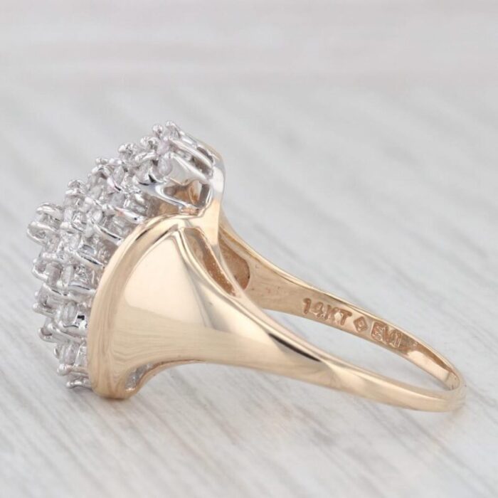 080ctw diamond cluster ring 14k yellow gold size 8 2412