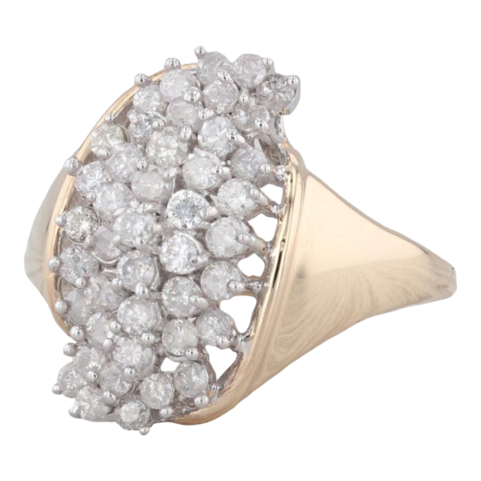 080ctw diamond cluster ring 14k yellow gold size 8 5507