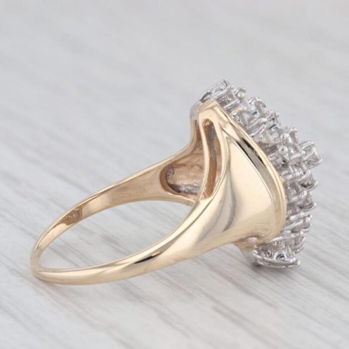 080ctw diamond cluster ring 14k yellow gold size 8 9412