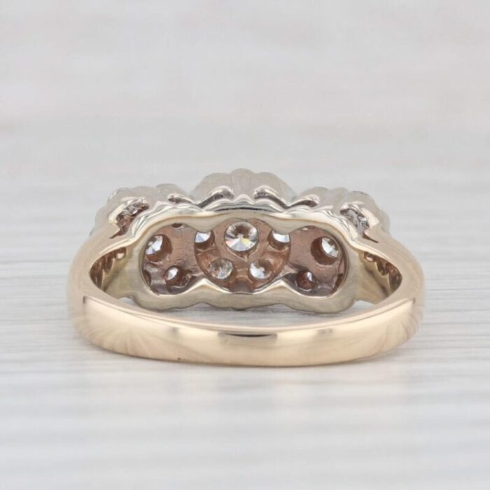 080ctw diamond flower clusters ring 14k gold size 55 1952