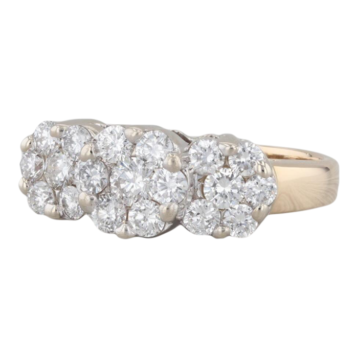 080ctw diamond flower clusters ring 14k gold size 55 8957