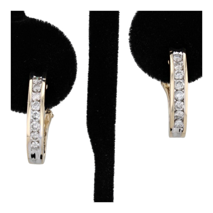 080ctw diamond journey j hook hoop earrings 14k yellow gold pierced omega backs 7145