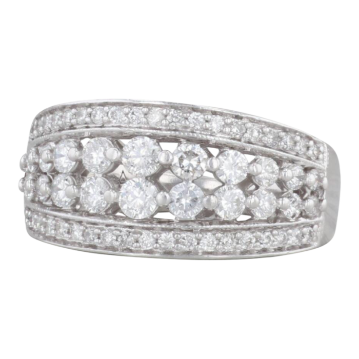 080ctw diamond ring 14k white gold size 675 stackable anniversary 5140