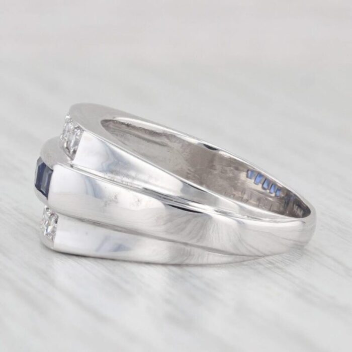 080ctw lab created sapphire diamond ring wedding band 14k white gold size 675 4128