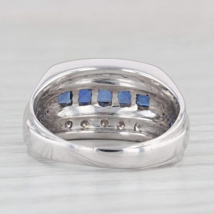 080ctw lab created sapphire diamond ring wedding band 14k white gold size 675 8932