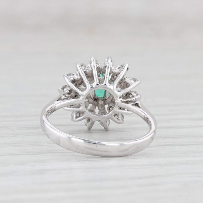 082ctw emerald diamond halo ring 14k white gold size 5 engagement 0475