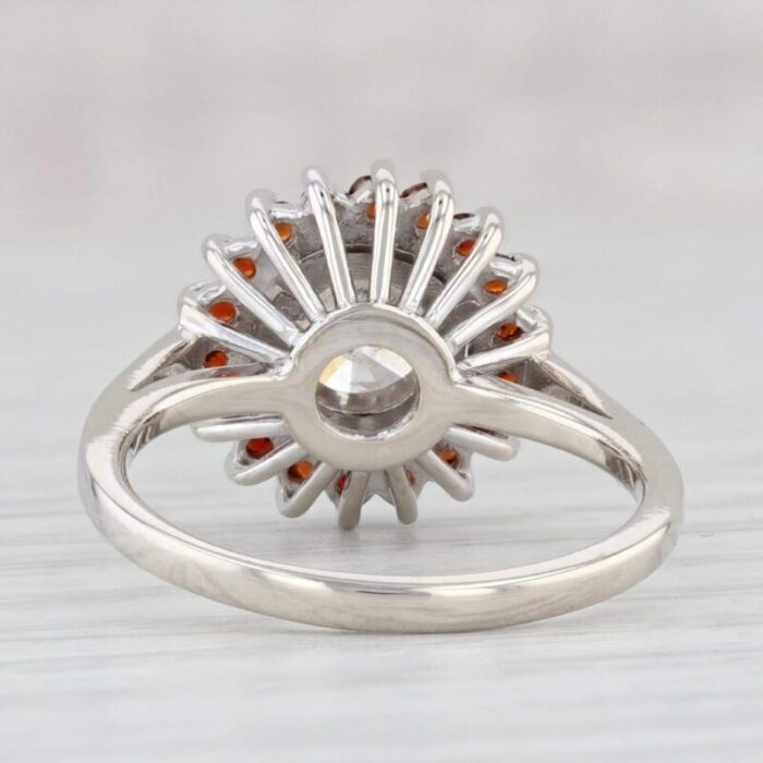 085ct diamond orange spessartine halo ring 14k white gold size 65 engagement 6009