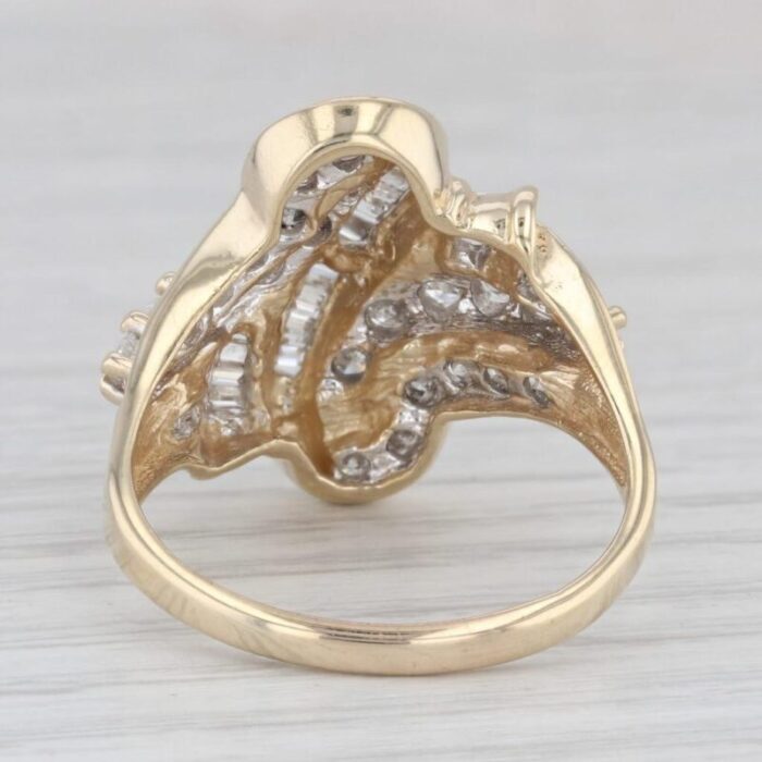 085ctw diamond bypass ring 14k yellow gold size 1075 0463