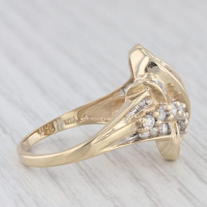 085ctw diamond bypass ring 14k yellow gold size 1075 0975