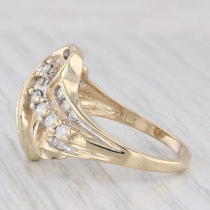 085ctw diamond bypass ring 14k yellow gold size 1075 4980