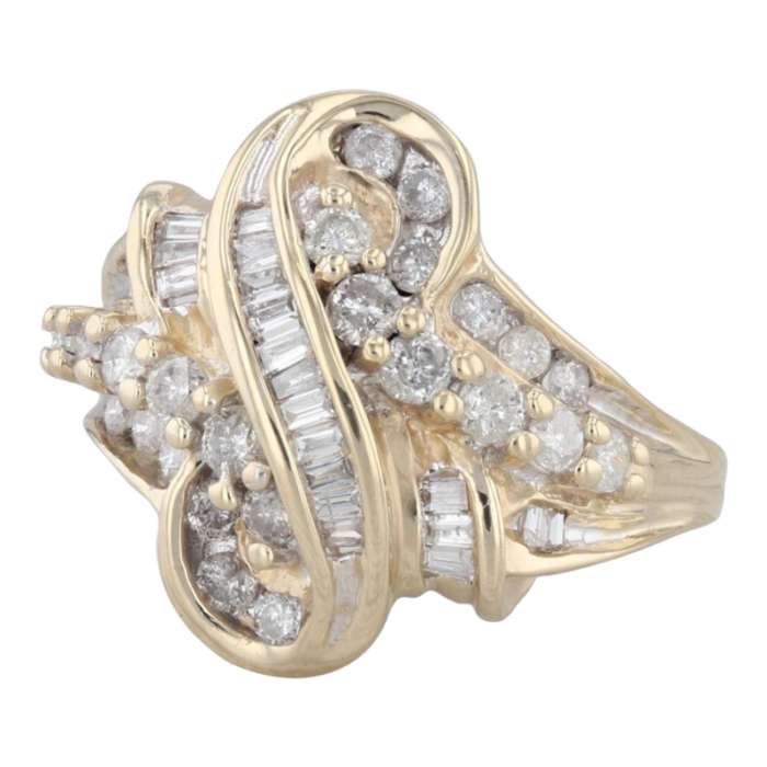 085ctw diamond bypass ring 14k yellow gold size 1075 7959