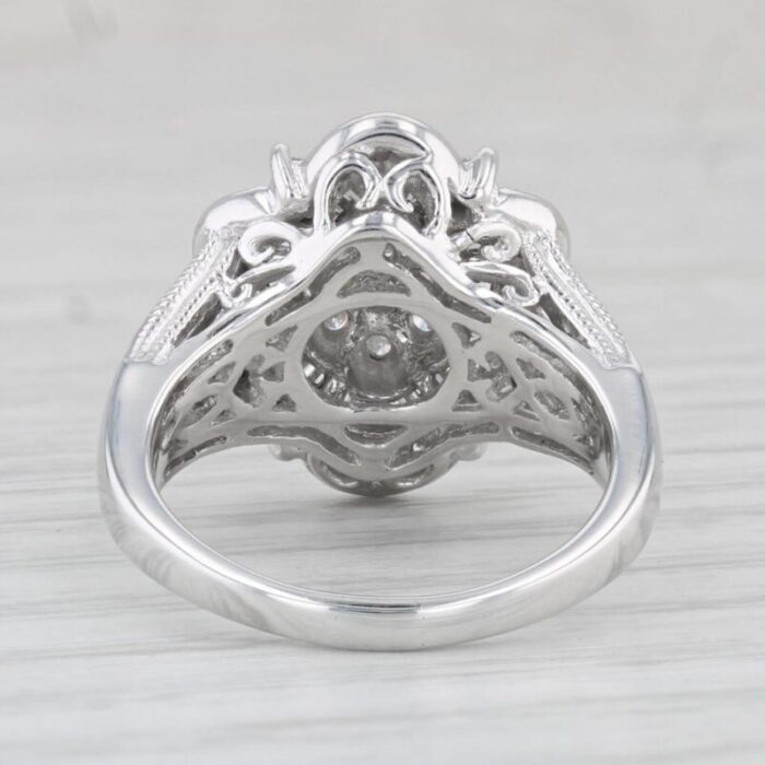 088ctw diamond ring 14k white gold size 65 cluster cocktail 0567