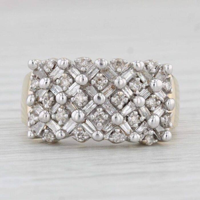 090ctw diamond cluster crosshatch ring 14k gold size 925 2258