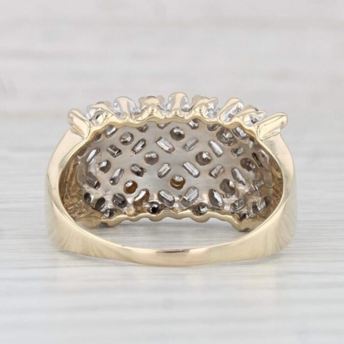 090ctw diamond cluster crosshatch ring 14k gold size 925 5207