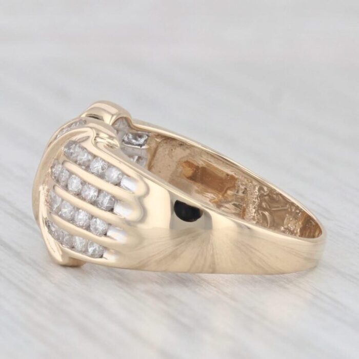 091ctw diamond x ring 14k yellow gold size 8 4421