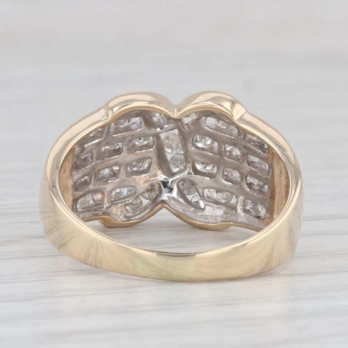 091ctw diamond x ring 14k yellow gold size 8 5997