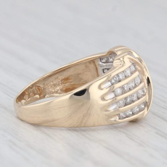 091ctw diamond x ring 14k yellow gold size 8 9739