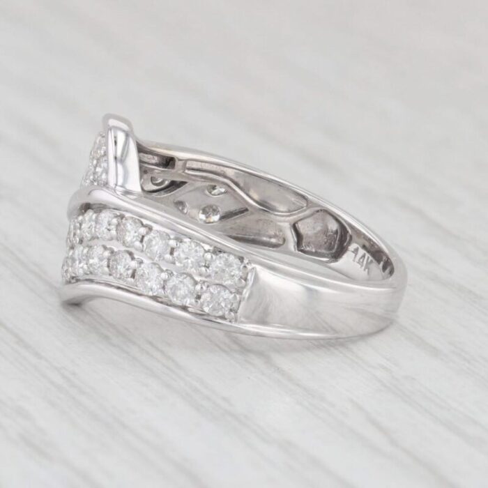 095ctw diamond bypass ring 14k white gold size 7 4856