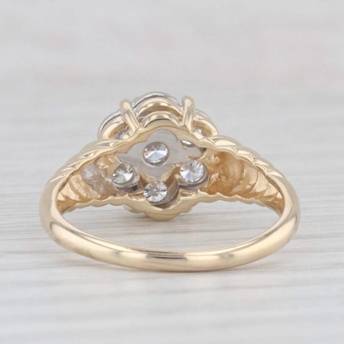 095ctw diamond cluster ring 14k yellow gold vintage engagement size 975 6523