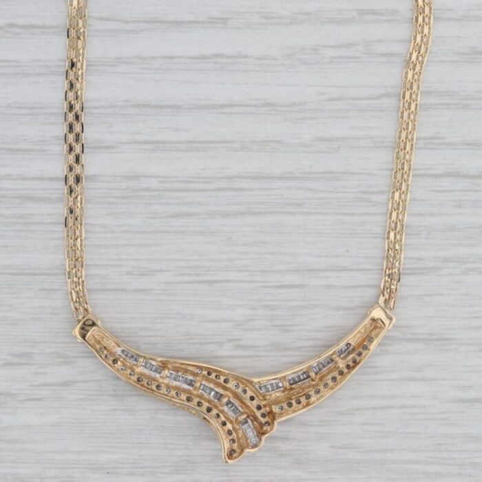 095ctw diamond v necklace 10k yellow gold 1675 bismarck chain 1291